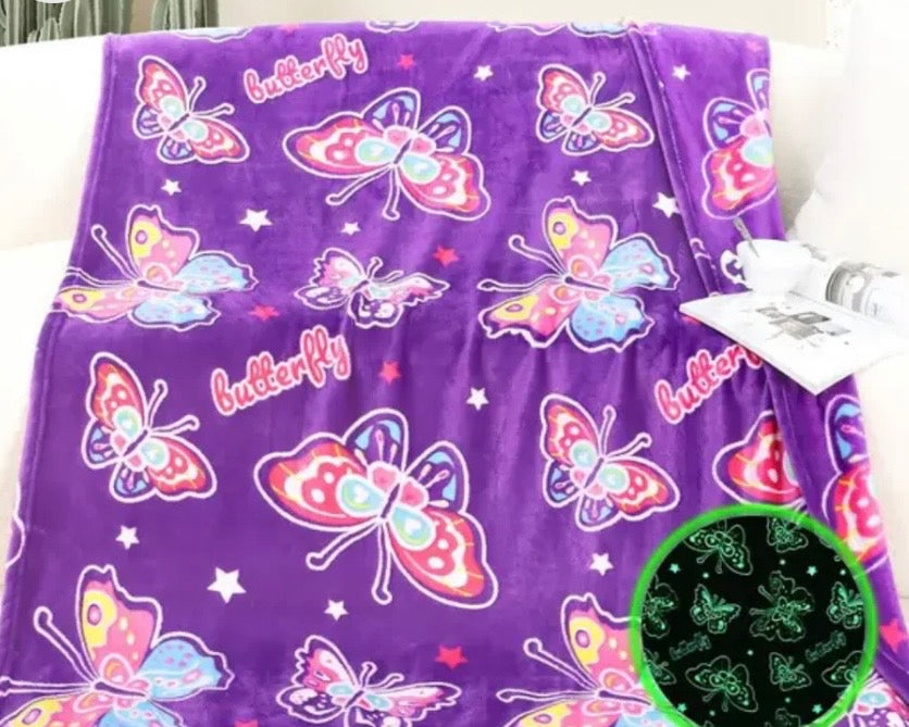 Doudou Couverture phosphorescente | Papillon