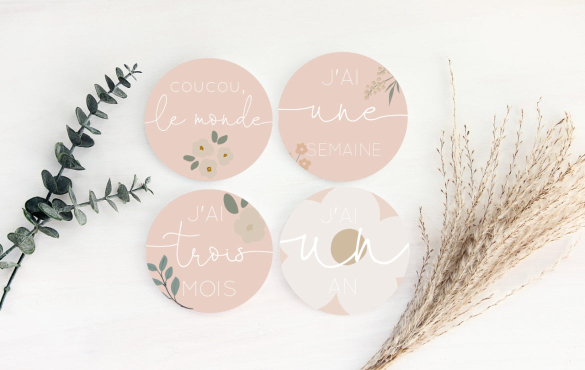 Cartes étapes nouveau né – Marguerites d’été