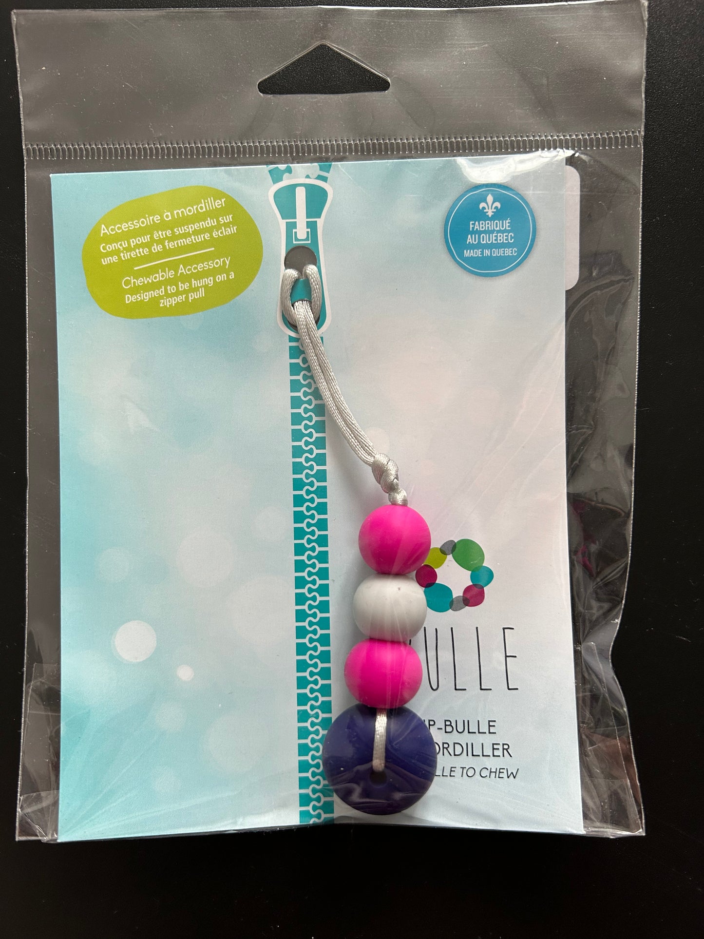 Zip bulle à mordiller
