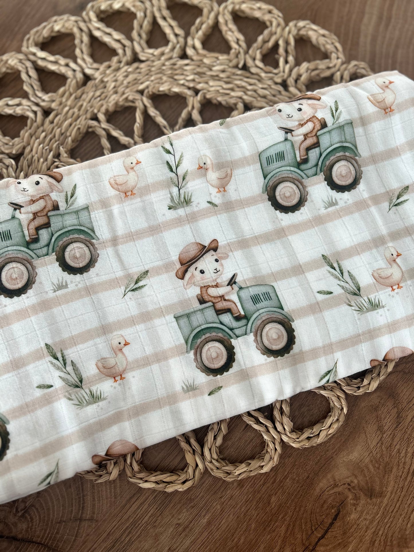 Doudou mousseline | tracteur