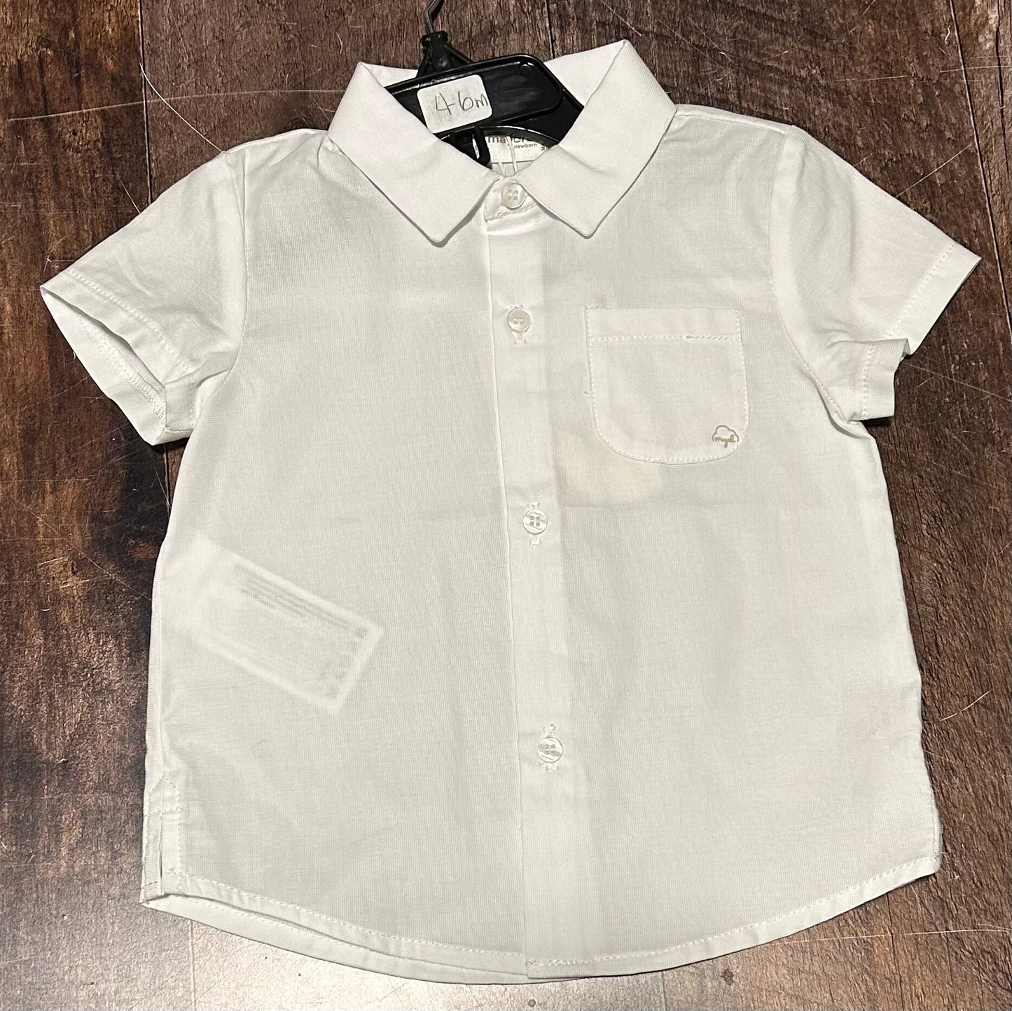 Chemise manche courte blanche 2 à 9 mois