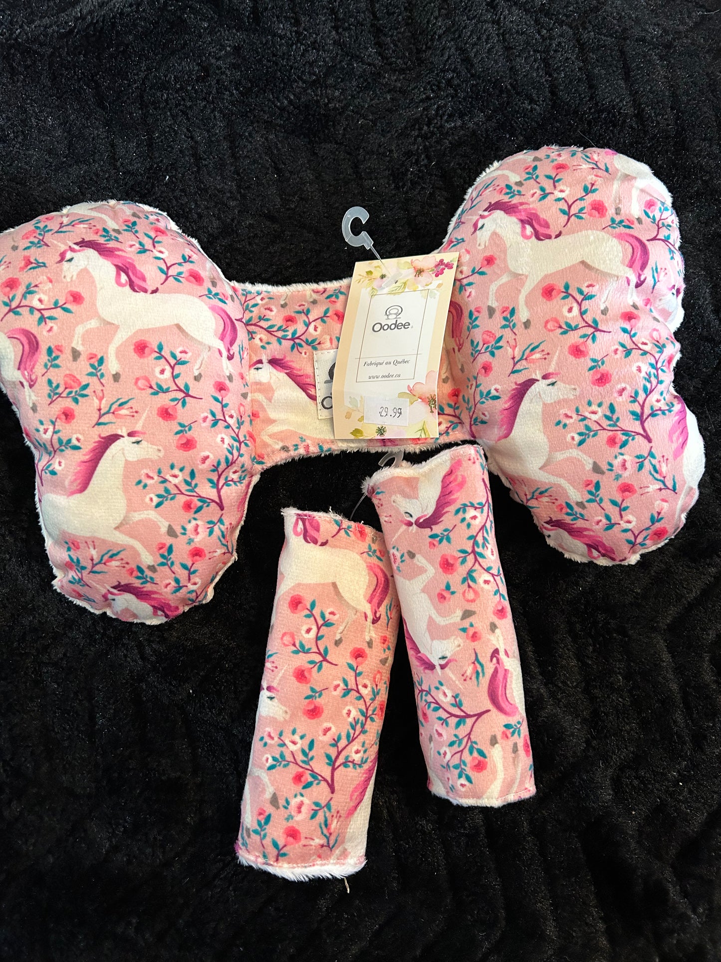 Duo Oreiller & protège sangles licorne