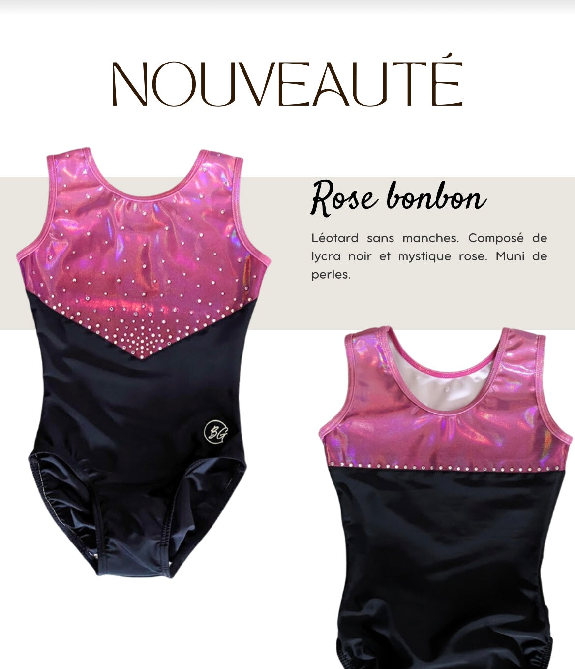 Leotard gymnastique Rose bonbon- 4 ans