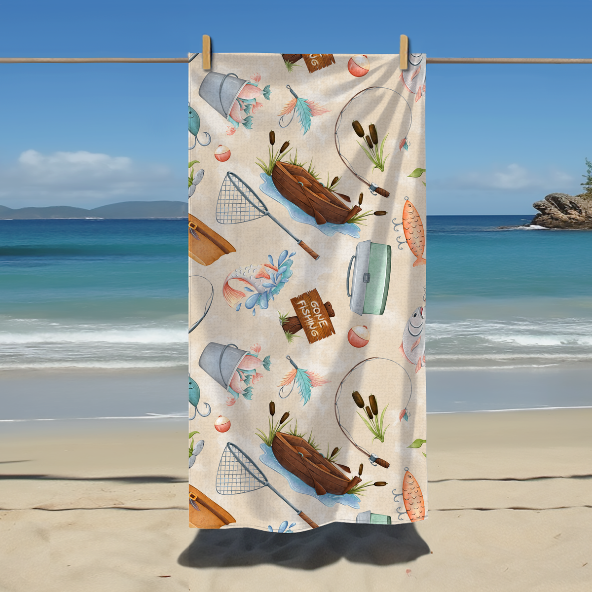 Serviette pêche