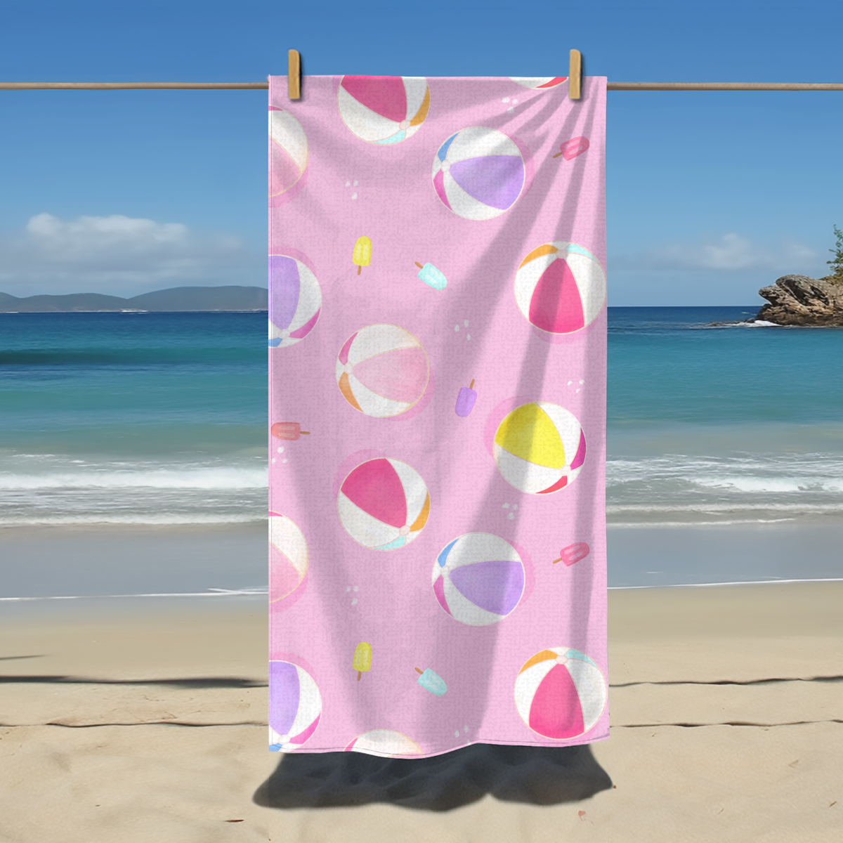 Serviette ballons de plage