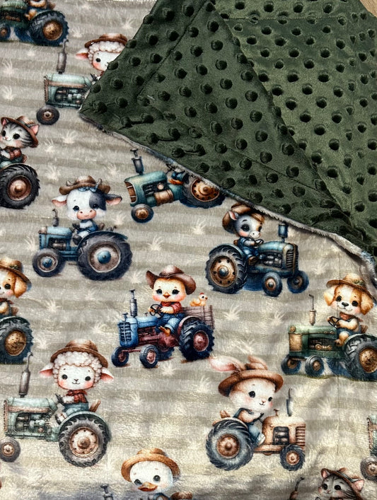 Doudou Couverture Minky | Tracteur