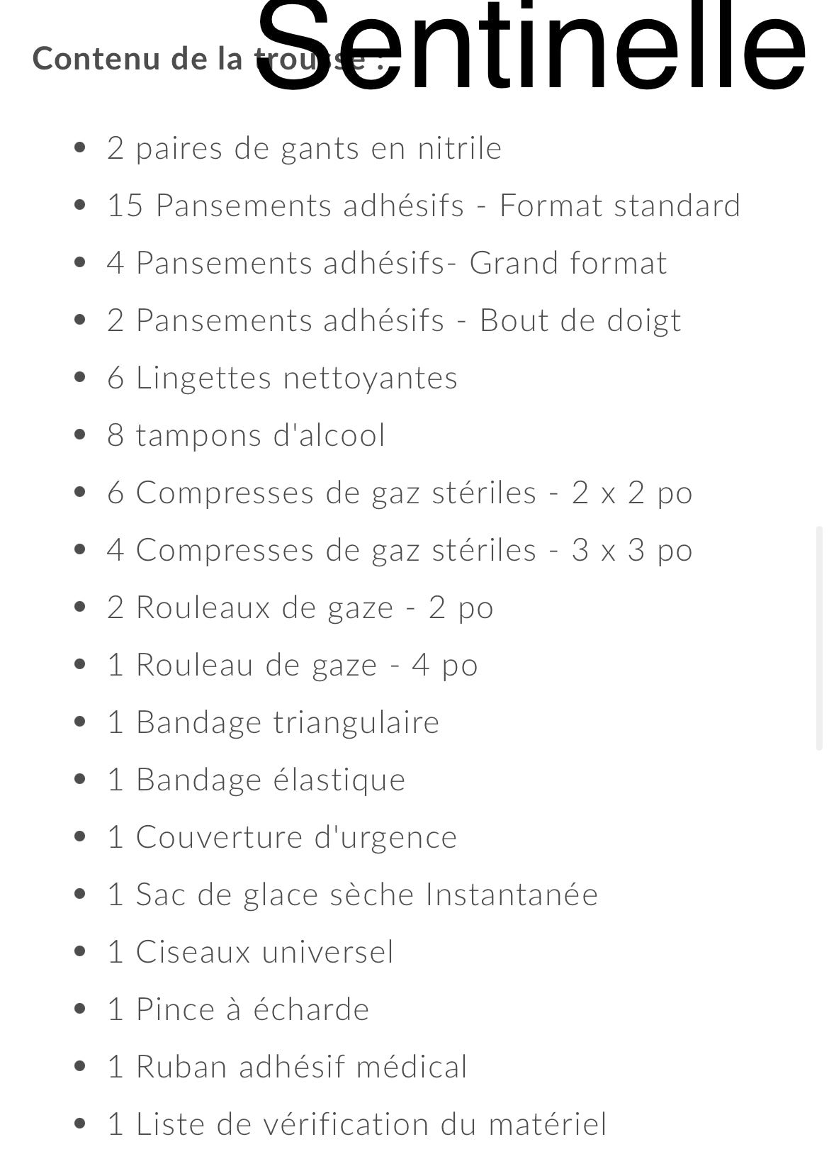 Trousse la sentinelle