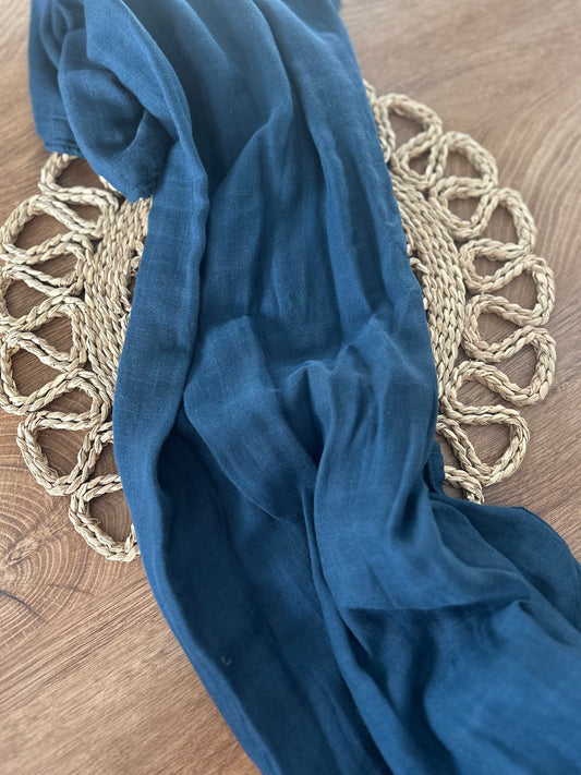 Doudou mousseline  | bleu uni