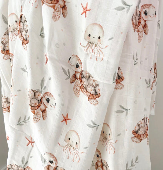 Doudou Mousseline|  Tatiana la tortue  Création jade