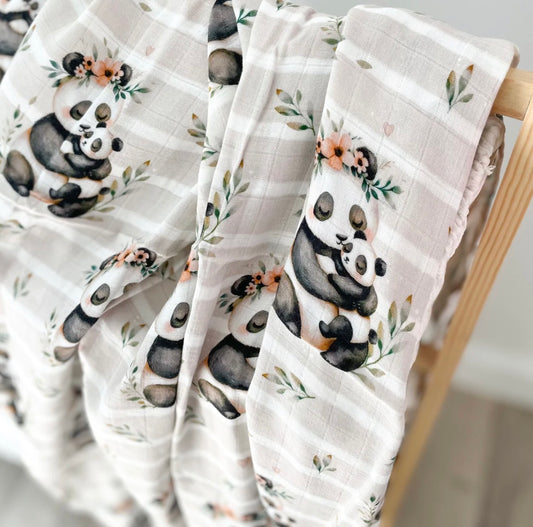 Doudou mousseline | Pandas