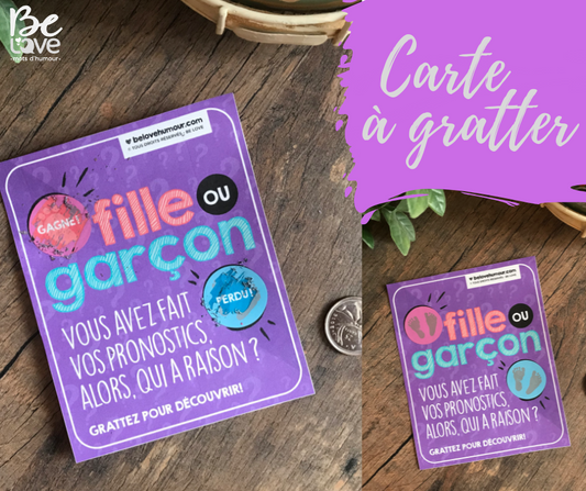 Carte à grattez - Annonce de grossesse- Fille ou garçon