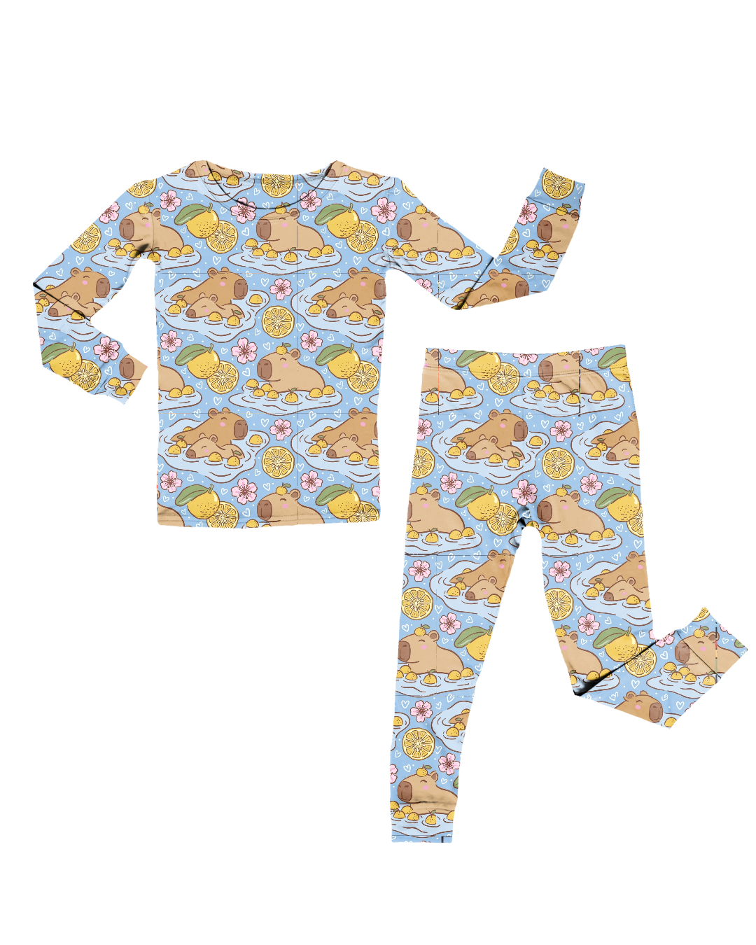Pyjamas capibaras/citrons 2 à 10ans